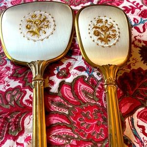 Vintage Mirror & Brush Set